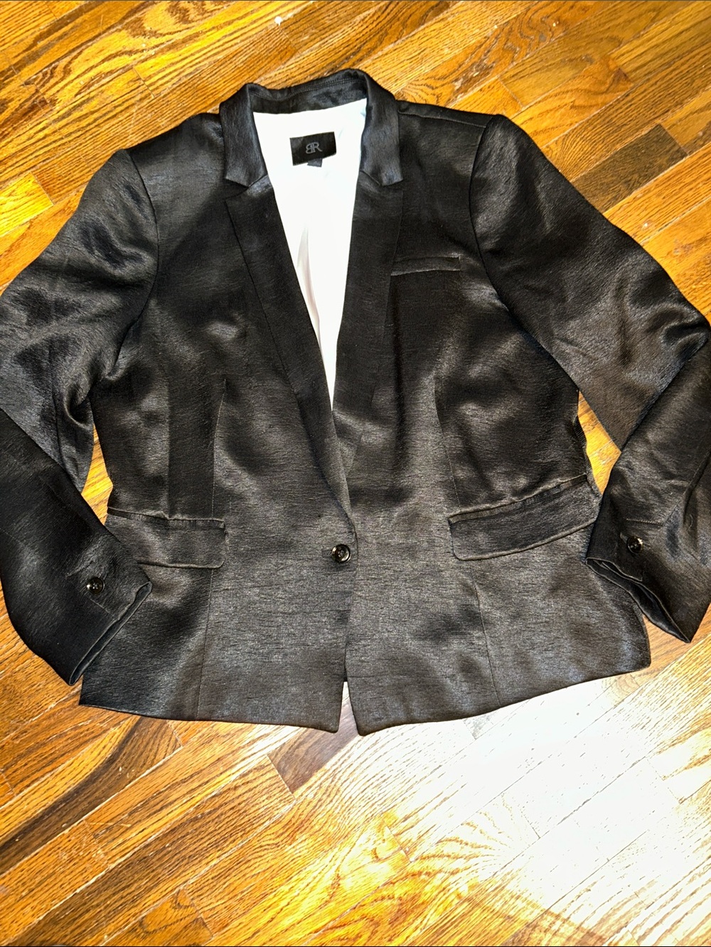 Banana Republic Women’s Black Satin Blazer - Size 16